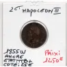 2 centimes Napoléon III tête nue 1855 W ancre Lille TTB+