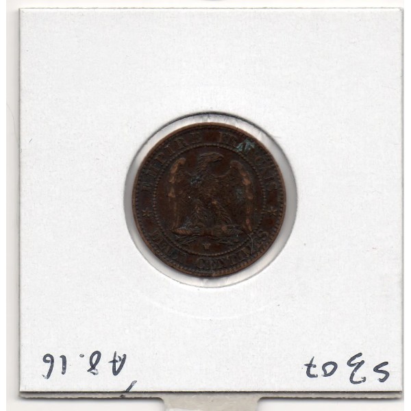 2 centimes Napoléon III tête nue 1855 W ancre Lille TTB+