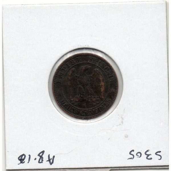 2 centimes Napoléon III tête nue 1855 MA ancre Marseille TTB-, France pièce de monnaie