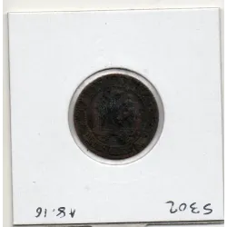 2 centimes Napoléon III tête nue 1854 petit D grand lion Lyon TB