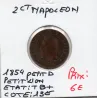 2 centimes Napoléon III tête nue 1854 petit D petit lion Lyon TB+