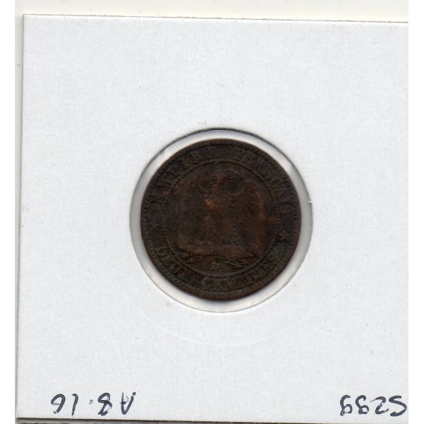 2 centimes Napoléon III tête nue 1853 petit D Lyon TB