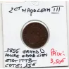 2 centimes Napoléon III tête nue 1855 grand D Ancre Grand Lion TTB-