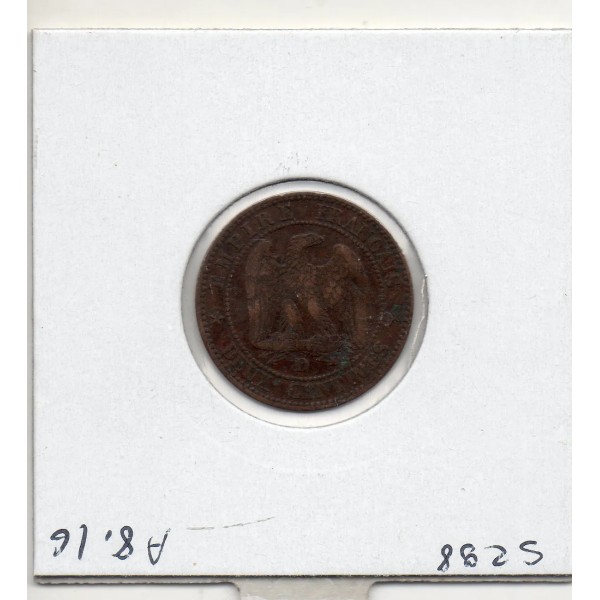 2 centimes Napoléon III tête nue 1855 grand D Ancre Grand Lion TTB-