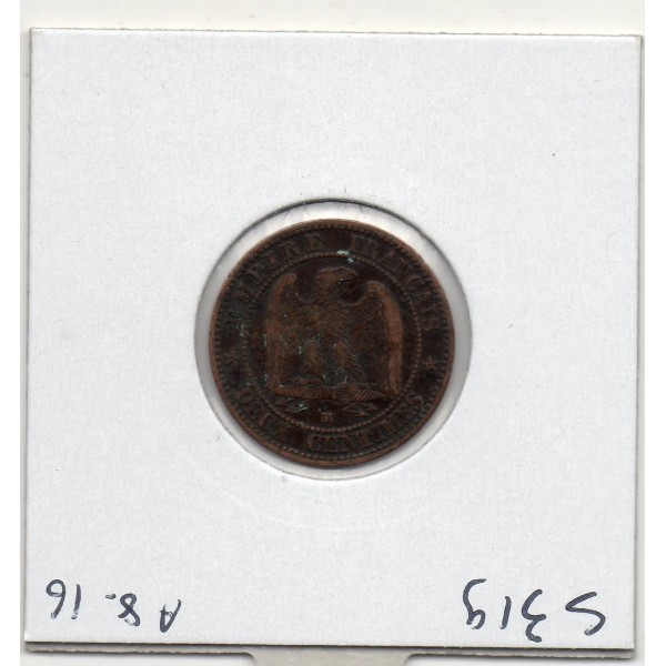 2 centimes Napoléon III tête laurée 1861 BB Strasbourg TTB-