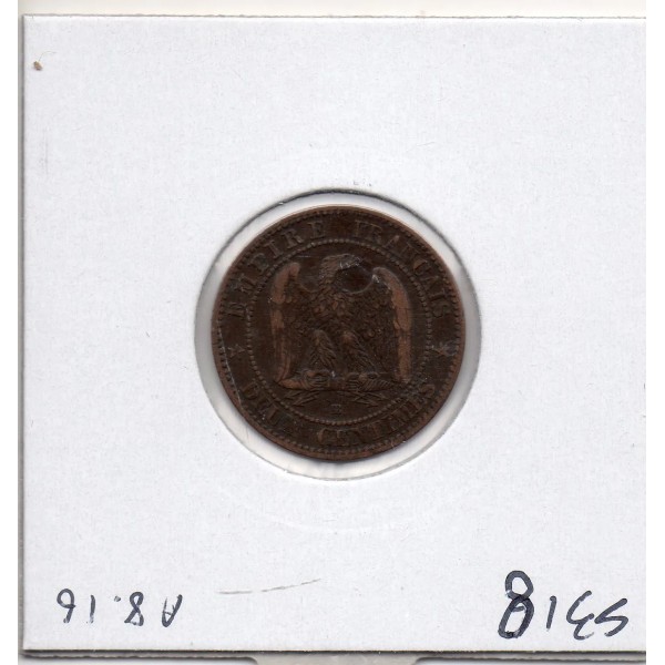 2 centimes Napoléon III tête laurée 1861 BB Strasbourg TTB