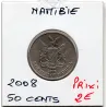 Namibie 50 cents 2008 Sup+, KM.3 Aloe dichotoma