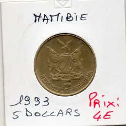 Namibie 5 dollars 1993 Sup, KM.5 Bateleur des savanes