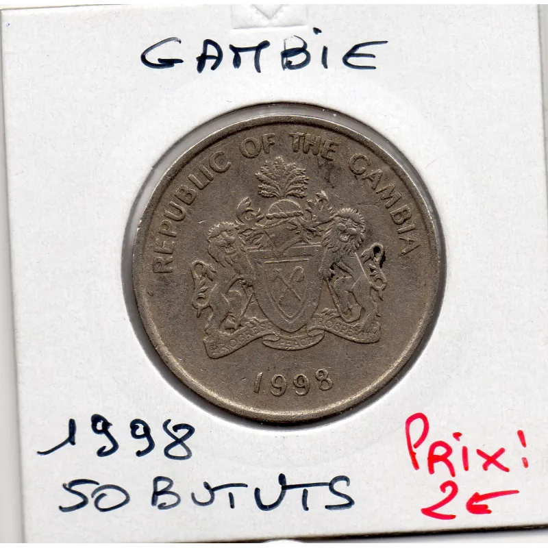 Gambie 50 bututs 1998 TTB, KM.58 Boeuf Africain Gambie 50 bututs 1998 TTB, KM.58 Boeuf Africain