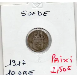 Suède 10 Ore 1917 TTB, KM.780 Gustaf V