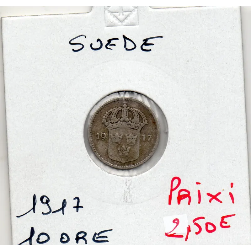 Suède 10 Ore 1917 TTB, KM.780 Gustaf V Suède 10 Ore 1917 TTB, KM.780 Gustaf V