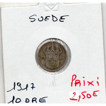 Suède 10 Ore 1917 TTB, KM.780 Gustaf V