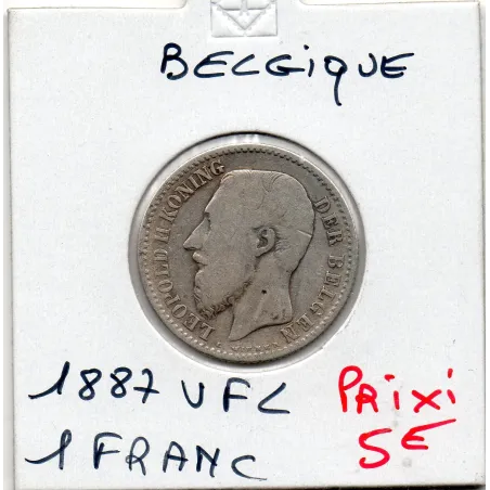 Belgique 1 Franc 1887 en Flamand TB, KM.29 Leopold II