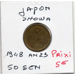 Japon 50 Sen Showa an 23 1948 Sup, KM.Y69 Couronne de fleur