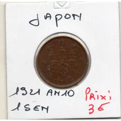 Japon 1 Sen an 10 1921 TTB,  KM.Y42 Taisho