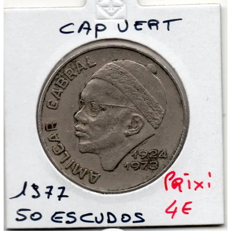 Cap Vert 50 Escudos 1977 TTB, KM 21 Hamilcar Cabral