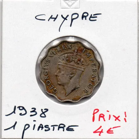 Chypre 1 Piastre 1938 TTB, KM.23 Georges VI