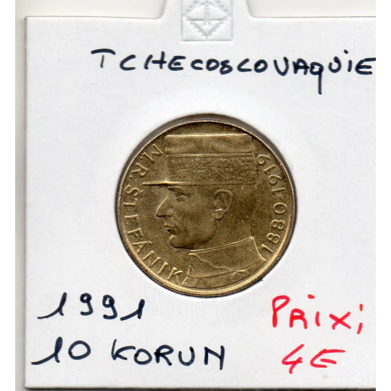 Tchecoslovaquie 10 korun 1991 Sup, KM.153 Stephanik Tchecoslovaquie 10 korun 1991 Sup, KM.153 Stephanik