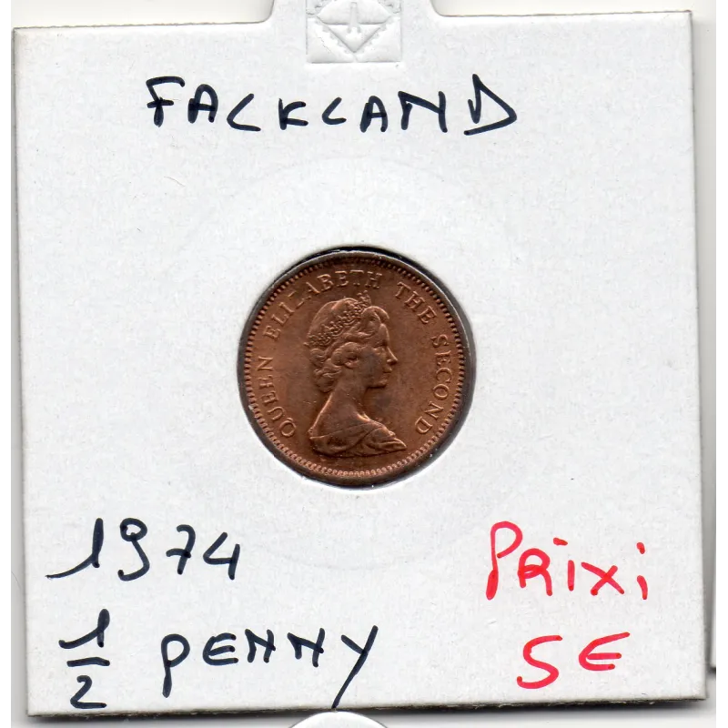 Falkland 1/2 penny 1987 FDC, KM.1 Truite