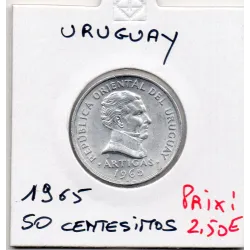 Uruguay 50 Centesimos 1965 Spl, KM.45 José Artigas