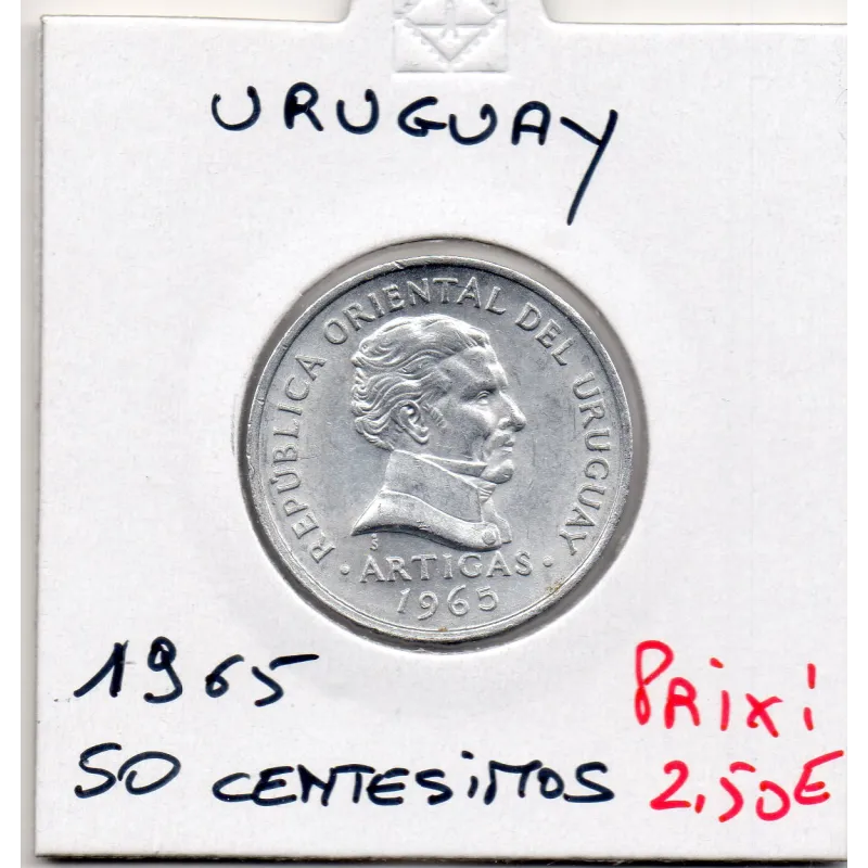 Uruguay 50 Centesimos 1965 Spl, KM.45 José Artigas Uruguay 50 Centesimos 1965 Spl, KM.45 José Artigas