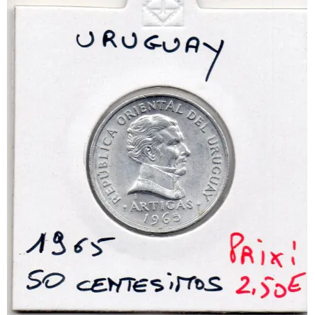 Uruguay 50 Centesimos 1965 Spl, KM.45 José Artigas