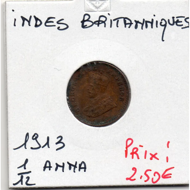 Inde Britannique 1/12 anna 1929 TTB, KM.509 Georges V Inde Britannique 1/12 anna 1929 TTB, KM.509 Georges V