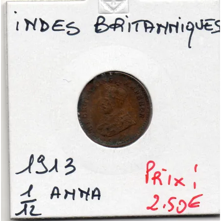 Inde Britannique 1/12 anna 1929 TTB, KM.509 Georges V