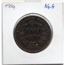Inde Britannique 1/2 anna 1835 TB, KM 447 pièce de monnaie