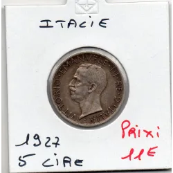 Italie 5 Lire 1927  TTB,  KM.67 Vittorio emanvele III