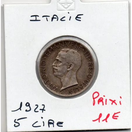 Italie 5 Lire 1927  TTB,  KM.67 Vittorio emanvele III