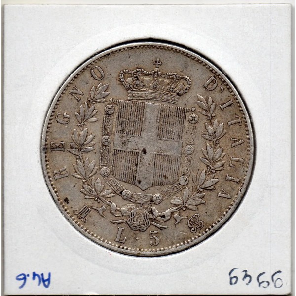 Italie 5 Lire 1870 M BN TTB,  KM.8 VITTORIO EMANUELE