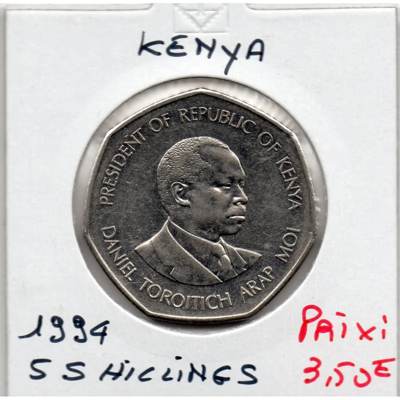 Kenya 5 shillings 1994 Spl, KM.30 Daniel Arap Moi