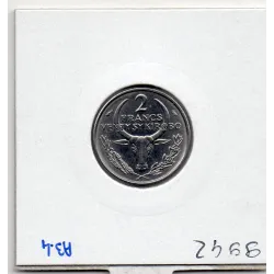 Madagascar 2 francs 1965 Spl, KM.9 Zebu et Poinsettia
