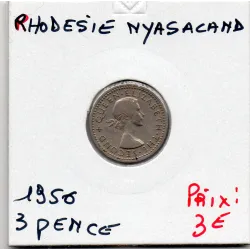 Rhodésie et Nyassaland 3 pence 1956 TTB, KM.3 Lis de Malabar