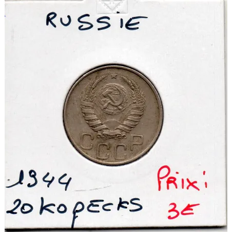 Russie 20 Kopecks 1944 TTB, KM Y111 pièce de monnaie