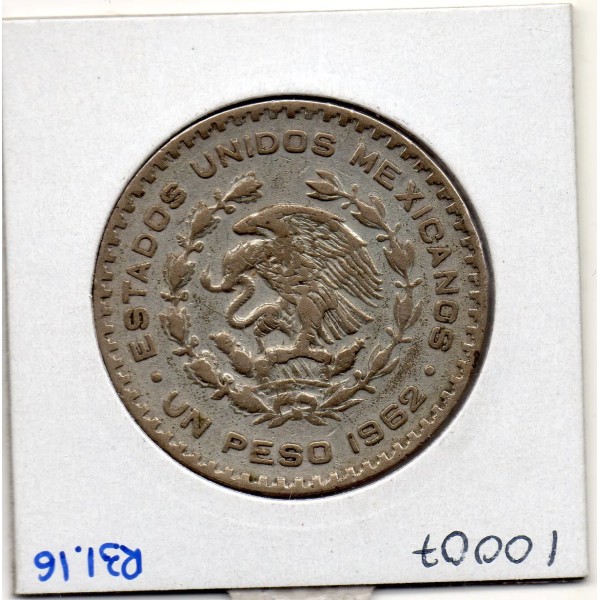 Mexique 1 Peso 1962 TTB, KM.459 Morelos y Pavon