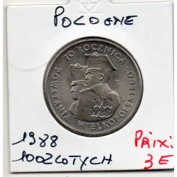 Pologne 100 Zlotych 1988 Spl, KM.Y182 insurrection de Wielkopolska