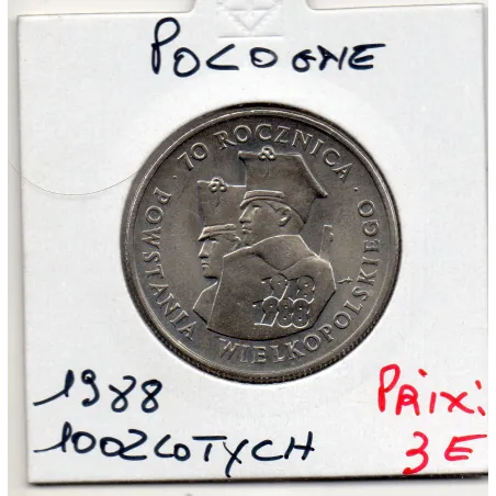 Pologne 100 Zlotych 1988 Spl, KM.Y182 insurrection de Wielkopolska