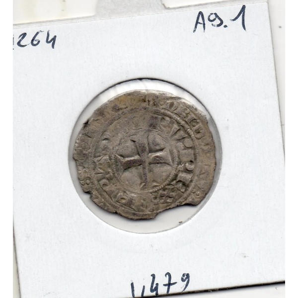 Blanc au K Charles V (1365) TB+ cassure