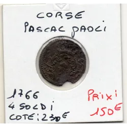 Corse Indépendante, Pascal Paoli (1766) 4 Soldi TTB