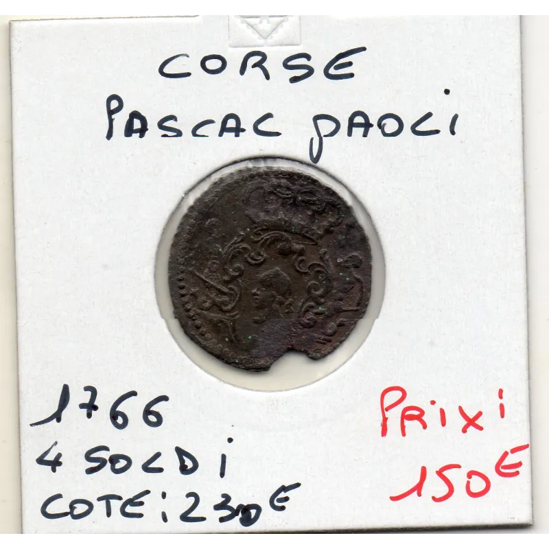 Corse Indépendante, Pascal Paoli (1766) 4 Soldi TTB Corse Indépendante, Pascal Paoli (1766) 4 Soldi TTB