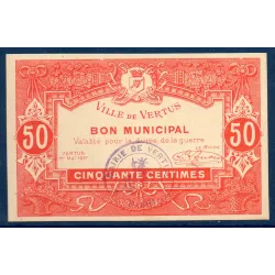 Bon municipal Vertus 50 centimes, Spl, 1.5.1917 Pirot 51-57 Billet