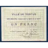 Bon municipal Vertus 1 franc, TB, 15.9.1915 Pirot 51-52 Billet