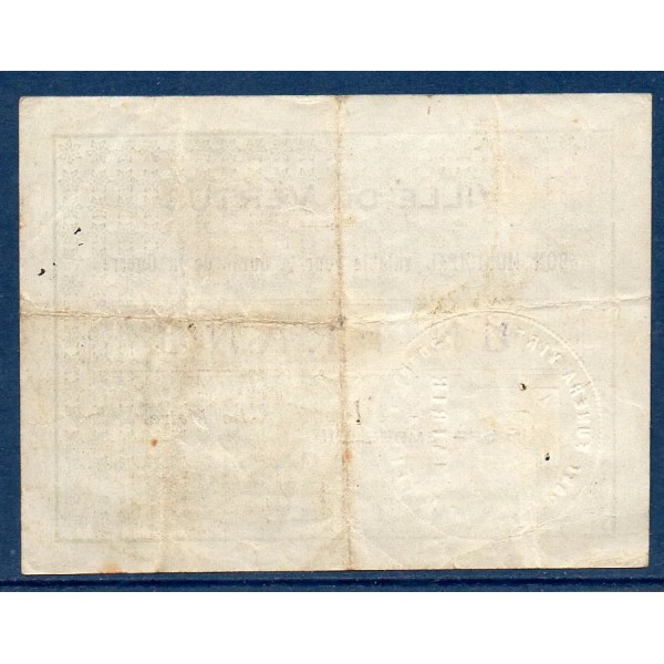 Bon municipal Vertus 1 franc, TB, 15.9.1915 Pirot 51-52 Billet