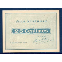 Bon ville Epernay 25 centimes, Spl, 5.9.1914 Pirot 51-14 Billet
