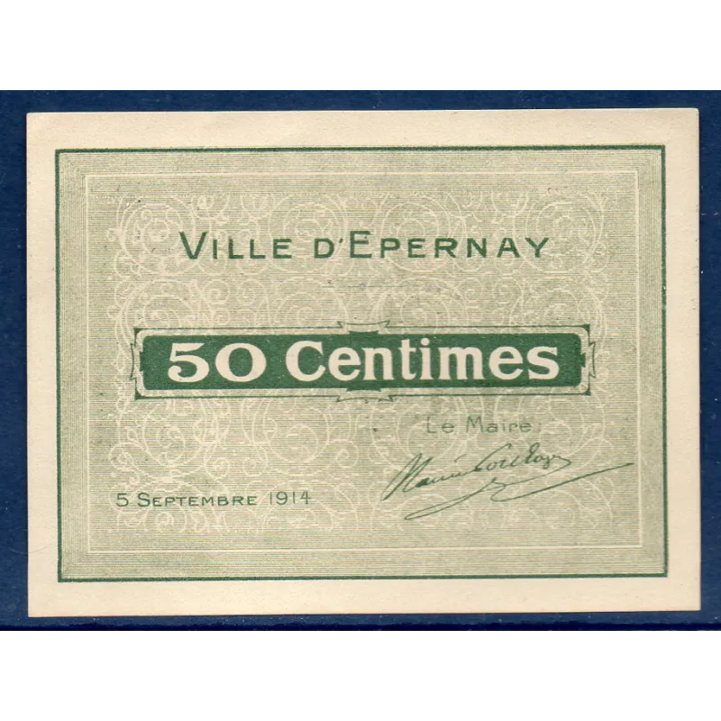 Bon ville Epernay 50 centimes, Spl, 5.9.1914 Pirot 51-15 Billet Bon ville Epernay 50 centimes, Spl, 5.9.1914 Pirot 51-15 Billet