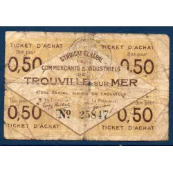 Bon ville Trouville-sur-Mer 50 centimes, AB, 22.7.1920 Pirot 14-10 Billet