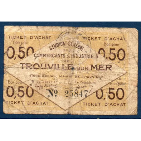 Bon ville Trouville-sur-Mer 50 centimes, AB, 22.7.1920 Pirot 14-10 Billet