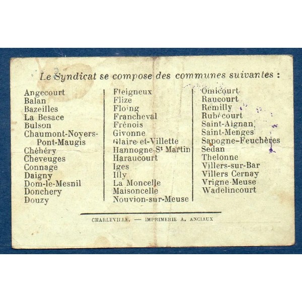 Bon région Sedan 1 franc, TB, 26.2.1916 Pirot 08-283 Billet